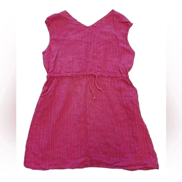 Anna Melani 100%  Linen Pink Pinstripe Sleeveless Mini Dress Size 3X - Picture 6 of 11